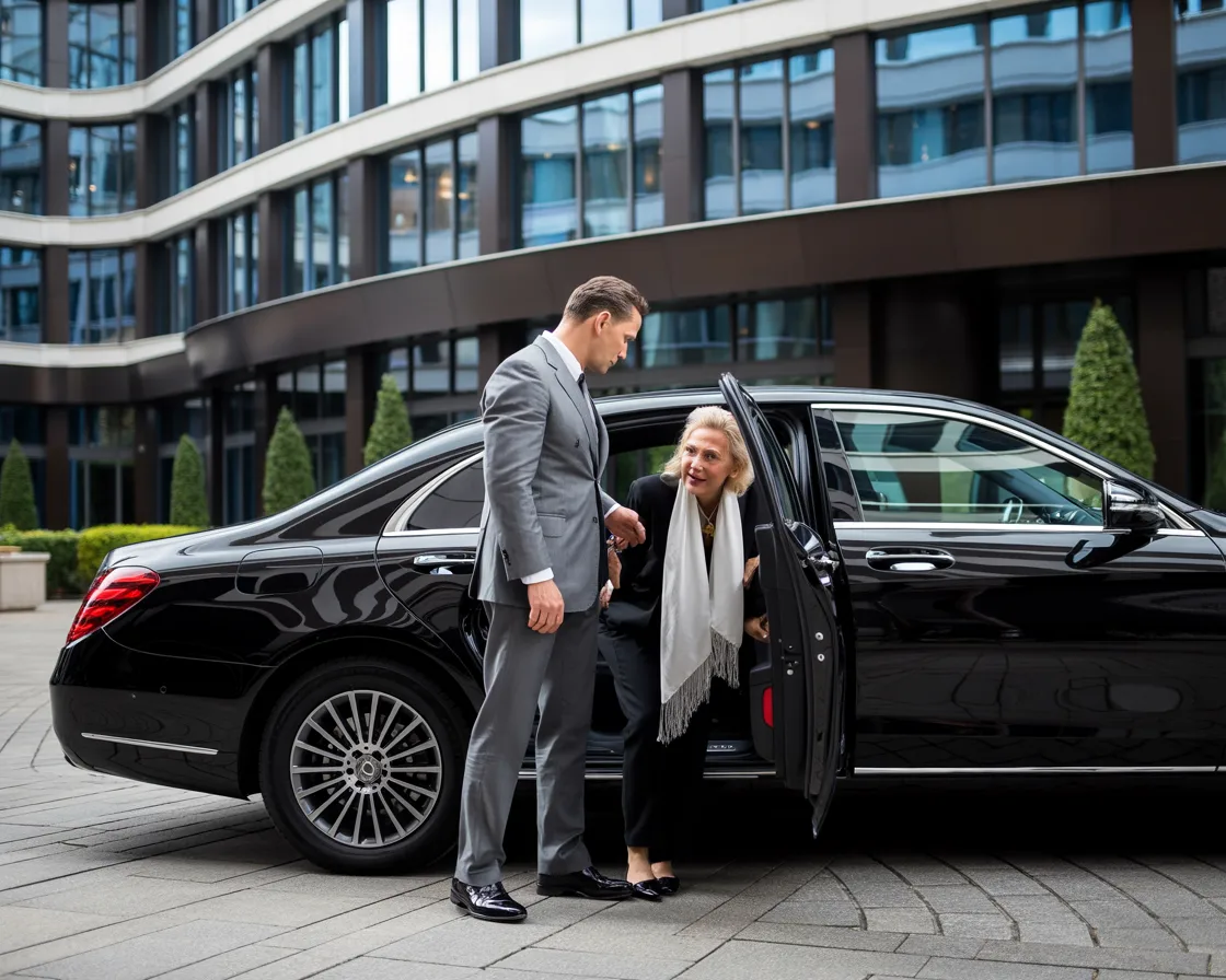 Luxury airport pickup service with chauffeur